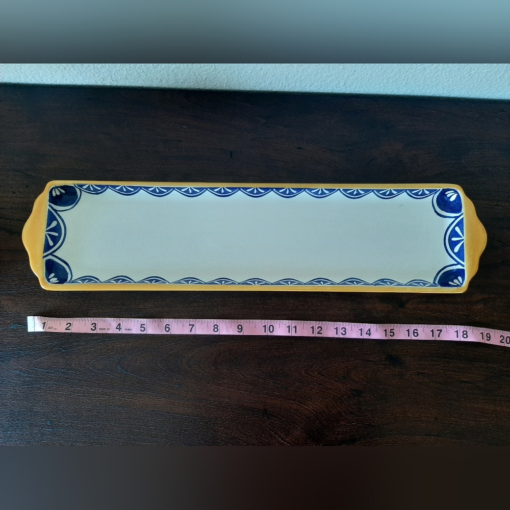 Blue and Yellow Decorative Tray